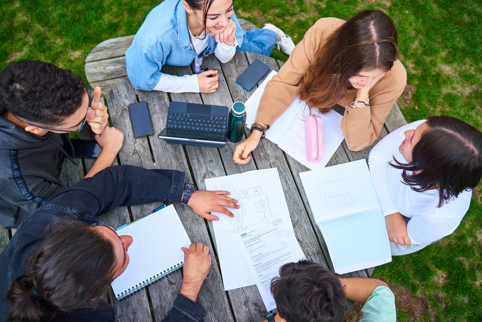 Students Studying Outside