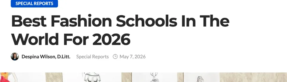 CEOWORLD Magazine 官方报道:Best Fashion Schools In The World For 2026