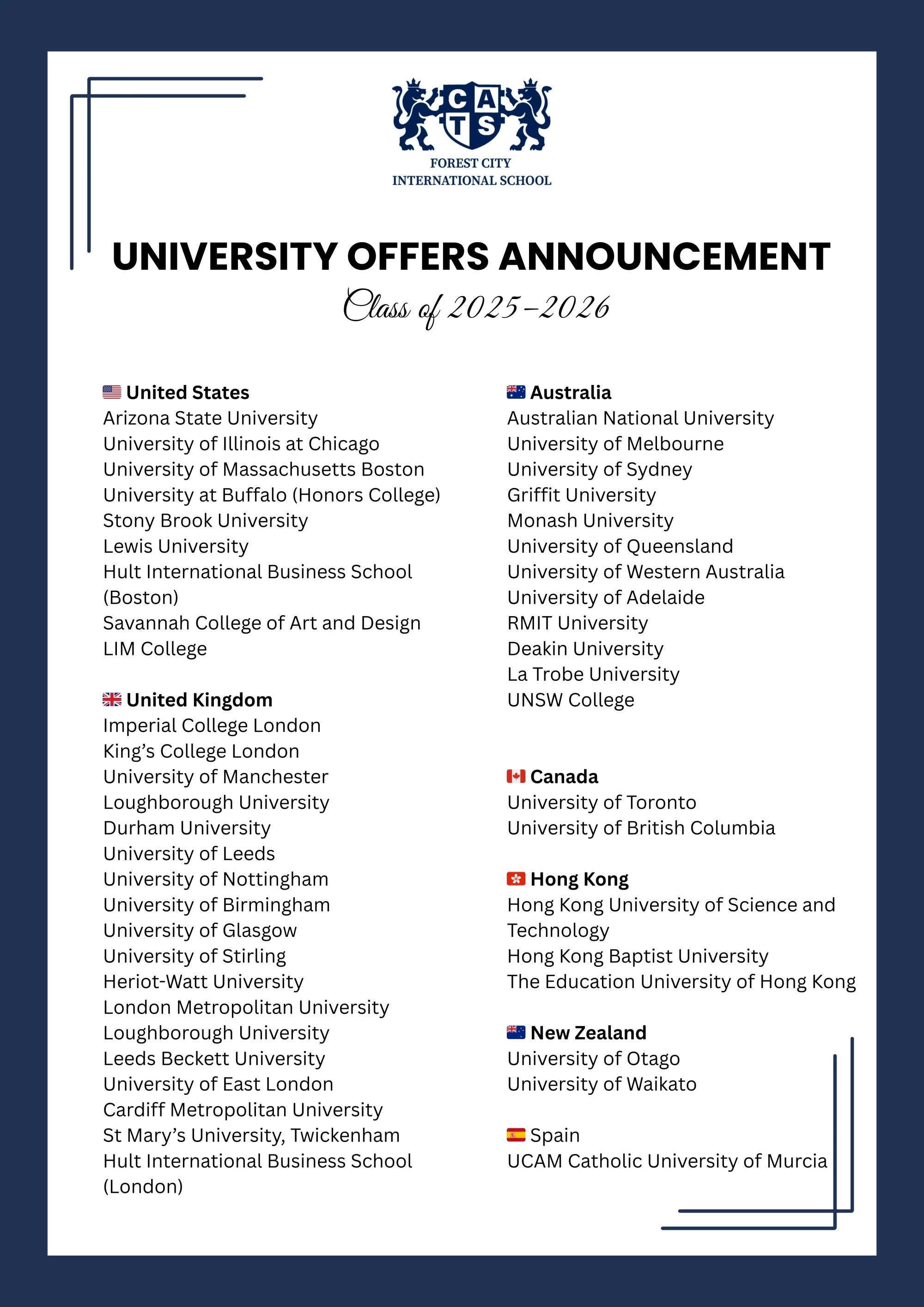 摘取帝国理工!FCIS 2025–2026届全球大学录取首波喜报 配图2